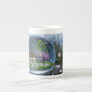 Porcelana Caneca da especialidade do globo da flor de
