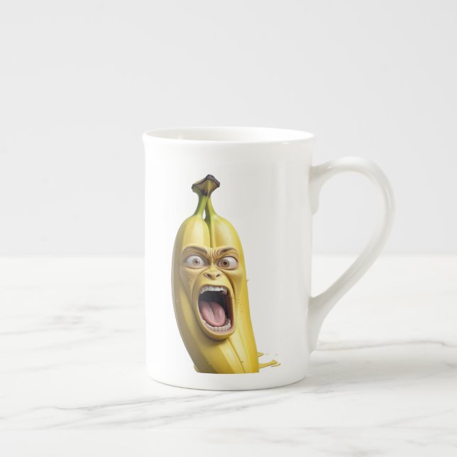 Porcelana caneca de banana cara irritada (Direita)