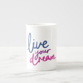 Porcelana Caneca de Café com Citação Inspiradora Viva Seu So