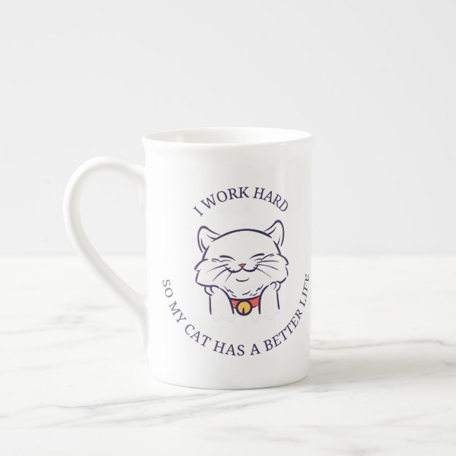 Porcelana Caneca de Café de Gato Adorável – Presente para Am (Esquerda)
