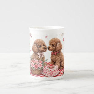 Porcelana Caneca de Café de Poodle Fofa – Caneca para Amante