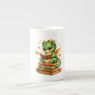 Porcelana Caneca de Café do Dragão Fofo Lendo
