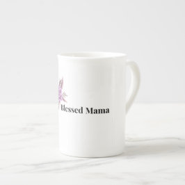 Porcelana Caneca de Café Floral Mãe Abencoada