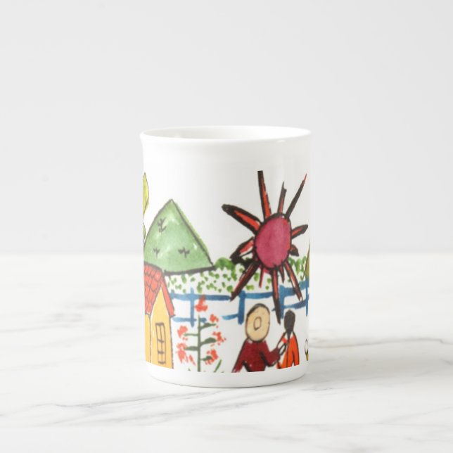 Porcelana Caneca de café mexicana da cena (Frente)