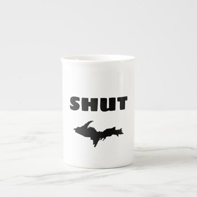 Porcelana Caneca de café superior engraçada da península (Frente)