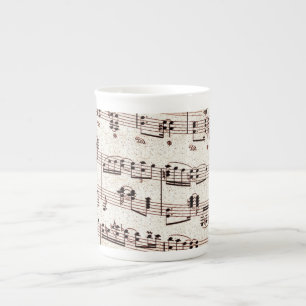 Porcelana Caneca de China de osso da nota musical