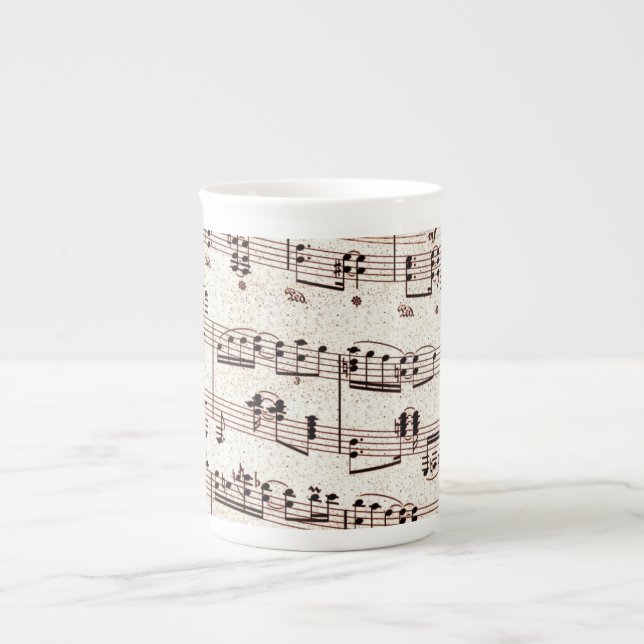Porcelana Caneca de China de osso da nota musical (Frente)