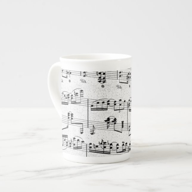 Porcelana Caneca de China de osso da nota musical (Frente Esquerda)