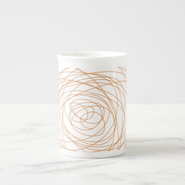 Porcelana Caneca de China de osso - Scribble alaranjado (Frente)