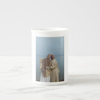 Porcelana caneca de duas irmãs