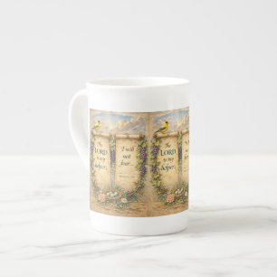 Porcelana Caneca de Escrituras Cristãs "O Senhor é Meu Auxíl