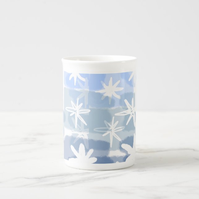 Porcelana Caneca de Latte - elegância de inverno (Frente)