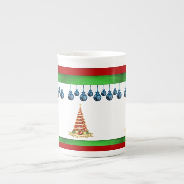 Porcelana Caneca de Natal, Árvore de Natal (Frente)