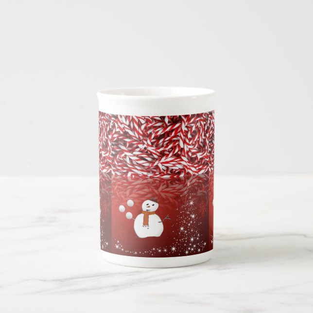 Porcelana Caneca de Natal Boneco de Neve (Frente)