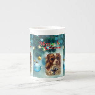 Porcelana Caneca de Natal, Cão de Natal Feliz