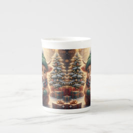 Porcelana Caneca de Natal de Vaca das Terras Altas, Arte de