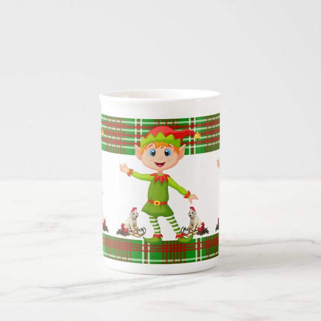 Porcelana Caneca de Natal, Elf, Feliz Natal (Frente)