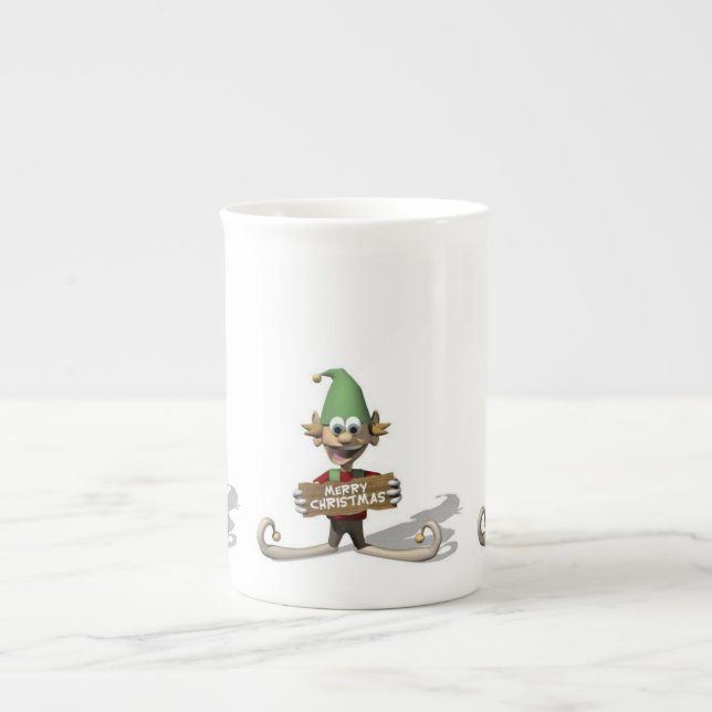 Porcelana Caneca de Natal, Elf, Feliz Natal (Frente)