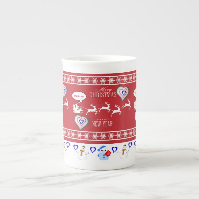 Porcelana Caneca de Natal, Feliz Natal (Frente)