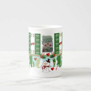 Porcelana Caneca de Natal Homem de Neve
