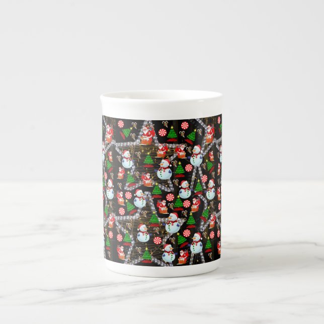 Porcelana Caneca de Natal Homem de Neve (Frente)