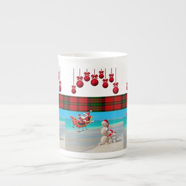Porcelana Caneca de Natal Homem de Neve (Frente)