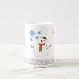 Porcelana Caneca de Natal Homem de Neve