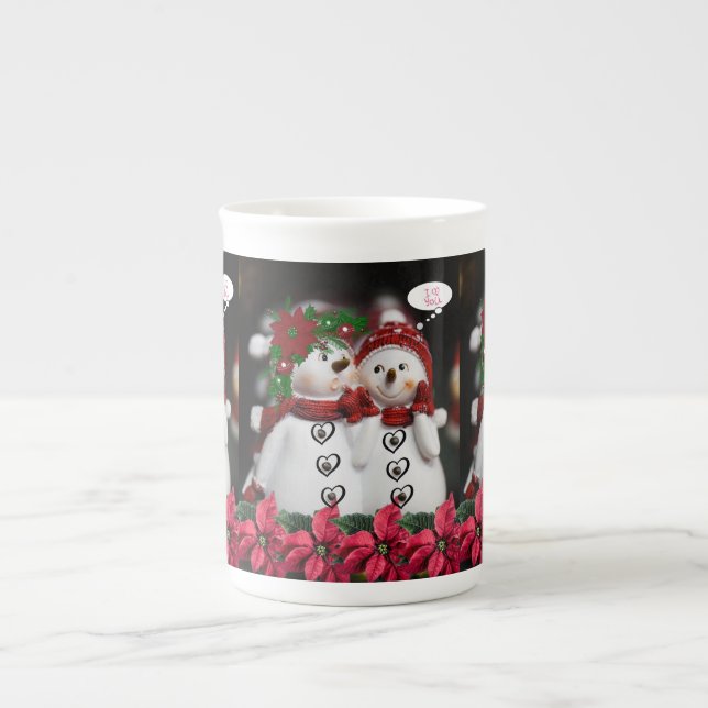Porcelana Caneca de Natal Homem de Neve (Frente)