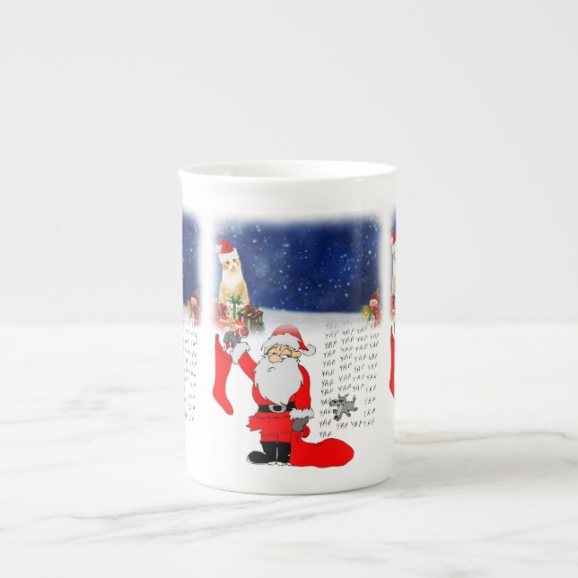 Porcelana Caneca de Natal, Kitten, Papais noeis (Frente)