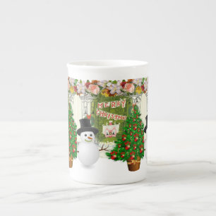 Porcelana Caneca de Natal, Neve, Feliz Natal