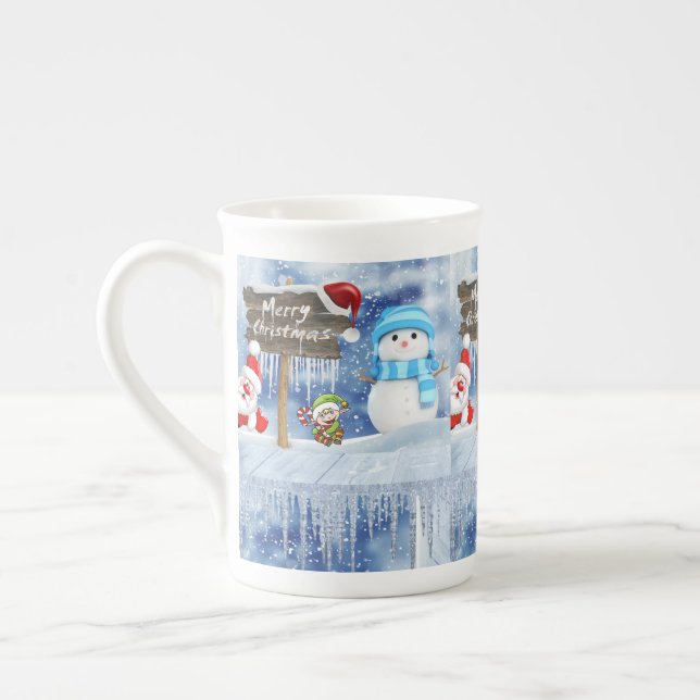 Porcelana Caneca de Natal, Neve, Feliz Natal (Esquerda)