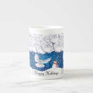Porcelana Caneca de Natal, Neve, Feriados Felizes