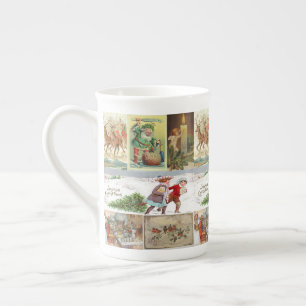 Porcelana Caneca de Natal, Papai Noel Vintage, Feliz Natal