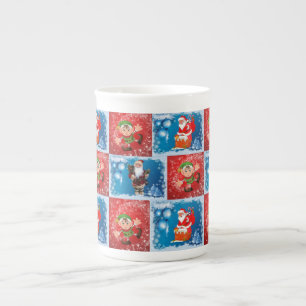 Porcelana Caneca de Natal, Papais noeis, Elf