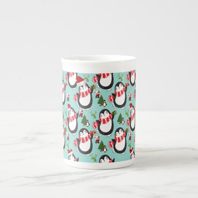 Porcelana Caneca de Natal, Pinguim (Frente)