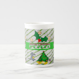 Porcelana Caneca de Natal, Ratos, Feliz Natal