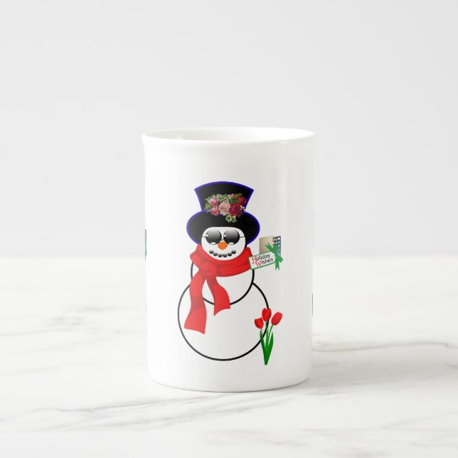 Porcelana Caneca de Natal, Snowman, Feliz Iphone de Natal (Frente)