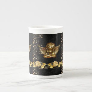 Porcelana Caneca de Natal, Vintage, Anjo Feliz Natal