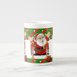 Porcelana Caneca de Natal, Vintage, Feliz Natal Papai Noel