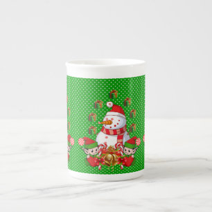 Porcelana Caneca de Natal, Vintage, Feliz Neve de Natal