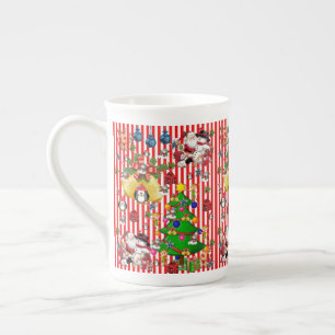 Porcelana Caneca de Natal, Vintage, Feliz Pinguim de Natal