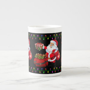 Porcelana Caneca de Natal, Vintage, Papais noeis de Natal Fe