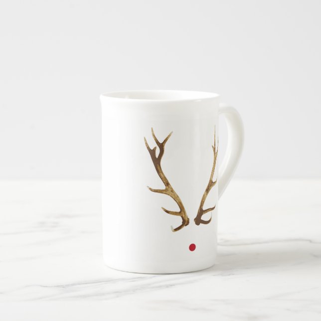 Porcelana Caneca do Antler de Rudolph (Frente Esquerda)
