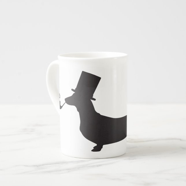 Porcelana Caneca do cão de salsicha (Frente Esquerda)