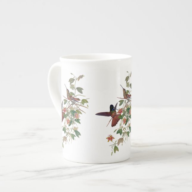 Porcelana Caneca do chá de China de osso dos colibris (Frente Esquerda)