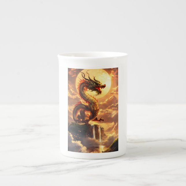 Porcelana "Caneca do Dragão Fantástico - Caneca de Café de C (Frente)