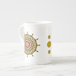 Porcelana Caneca Dourado da especialidade da fantasia de