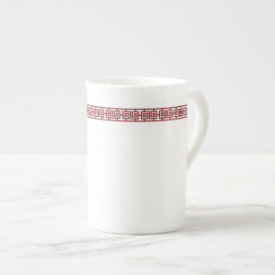 Porcelana Caneca Especial de Borda Geométrica Chinesa