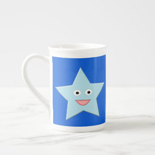 Porcelana Caneca Estrela de Celebração Azul Brilhante