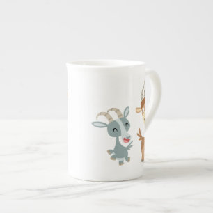 Porcelana Caneca feliz bonito de China de osso de duas